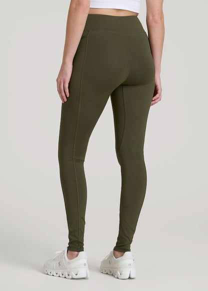American Tall Women|Men Bella Outer-Pocket Leggings for Tall Women in Forest Night