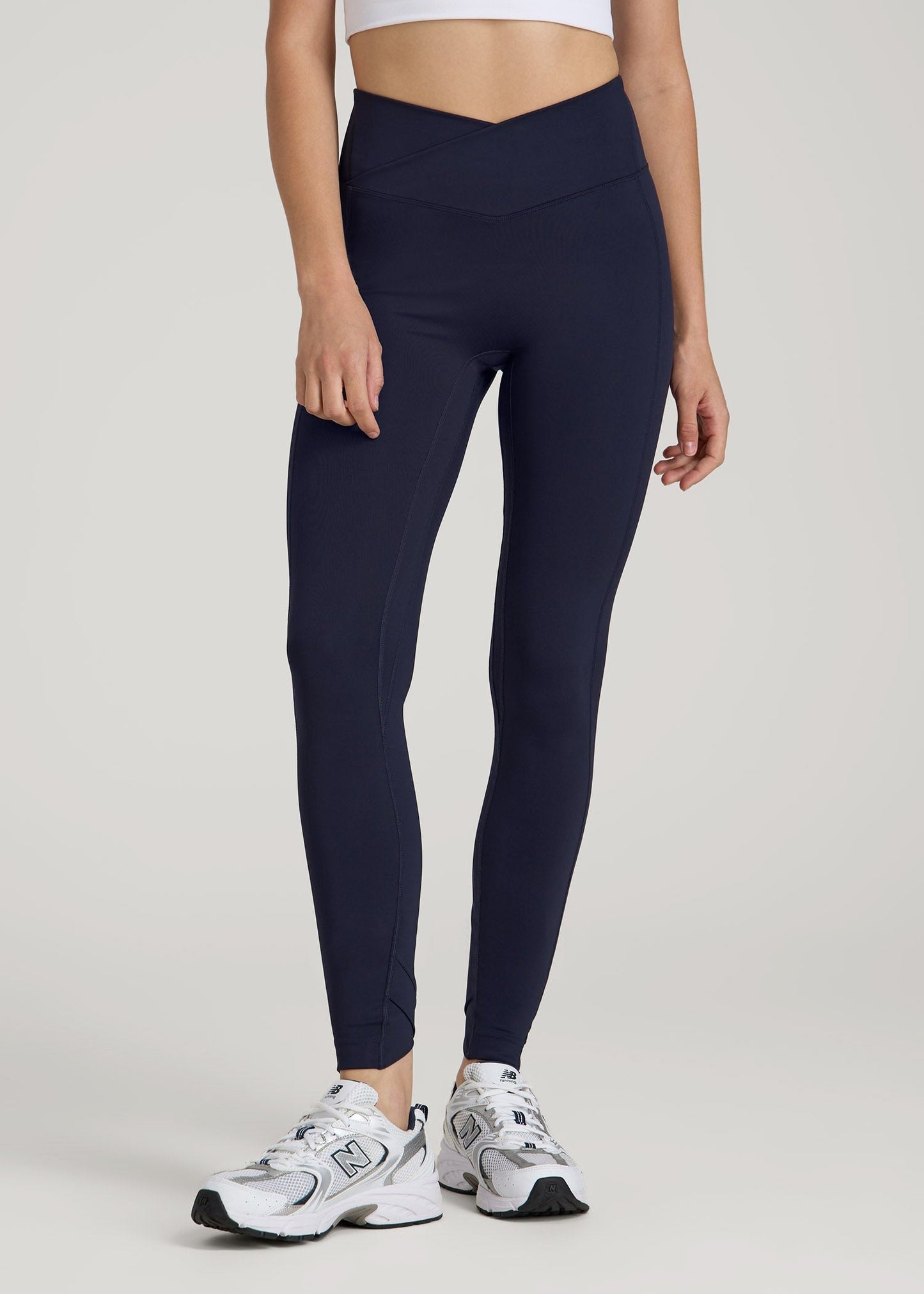 American Tall Women|Men Balance Cross Over Leggings for Tall Women in Dark Navy