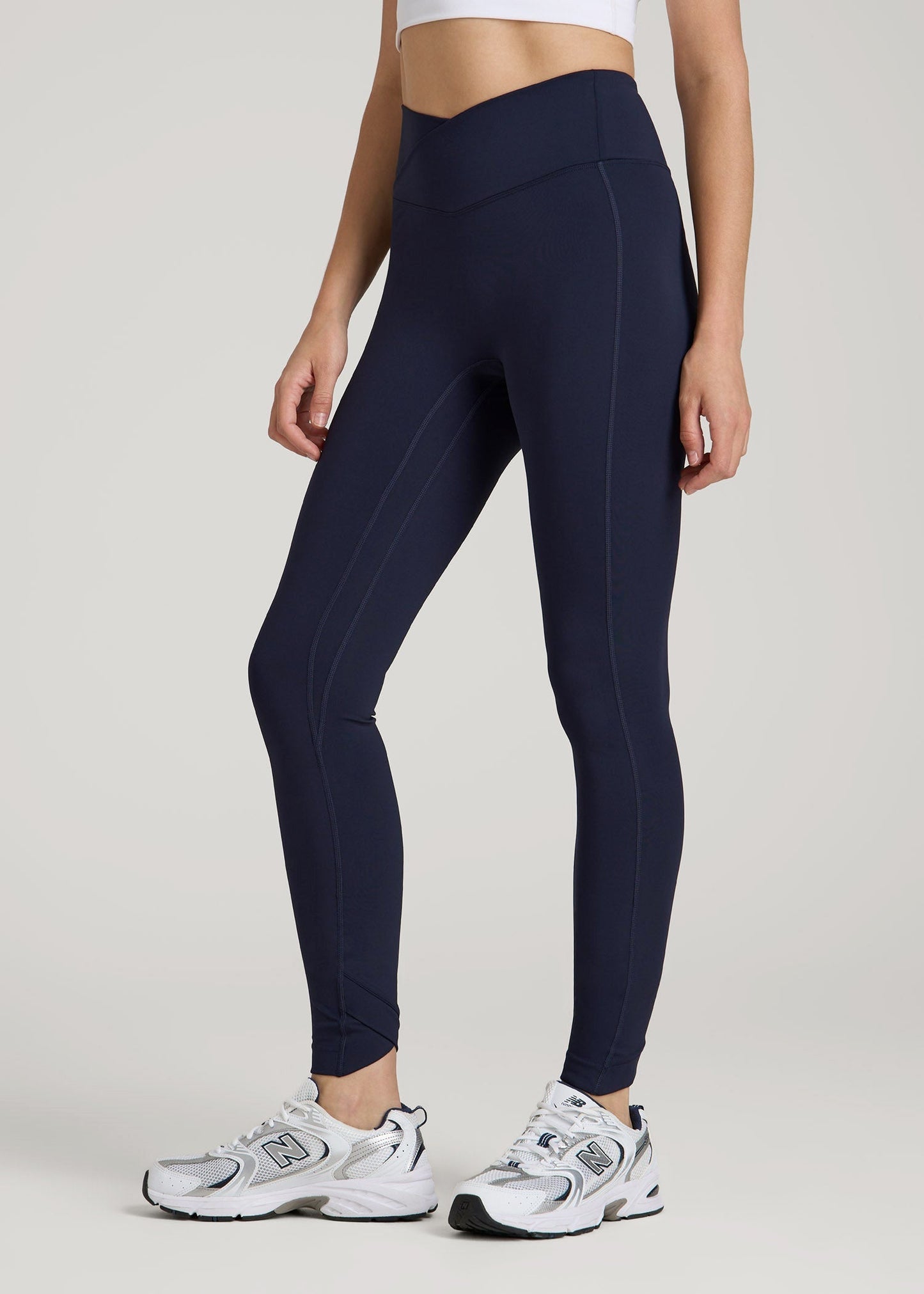 American Tall Women|Men Balance Cross Over Leggings for Tall Women in Dark Navy