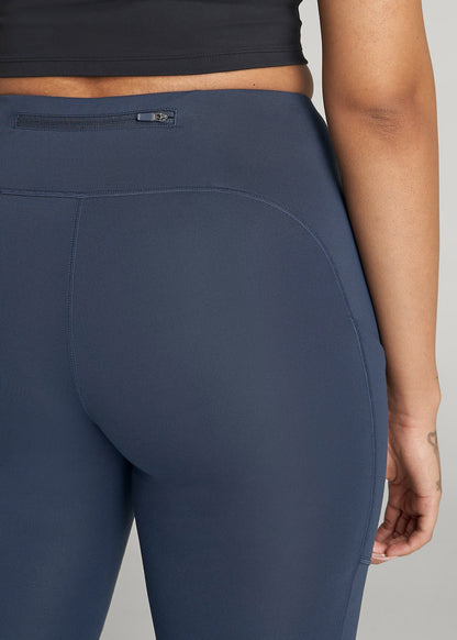 American Tall Women Active Leggings with Pockets for Tall Women in Navy