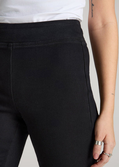 American Tall Women|Men Harper Pull-on Straight Leg Jeans for Tall Women in Washed Black