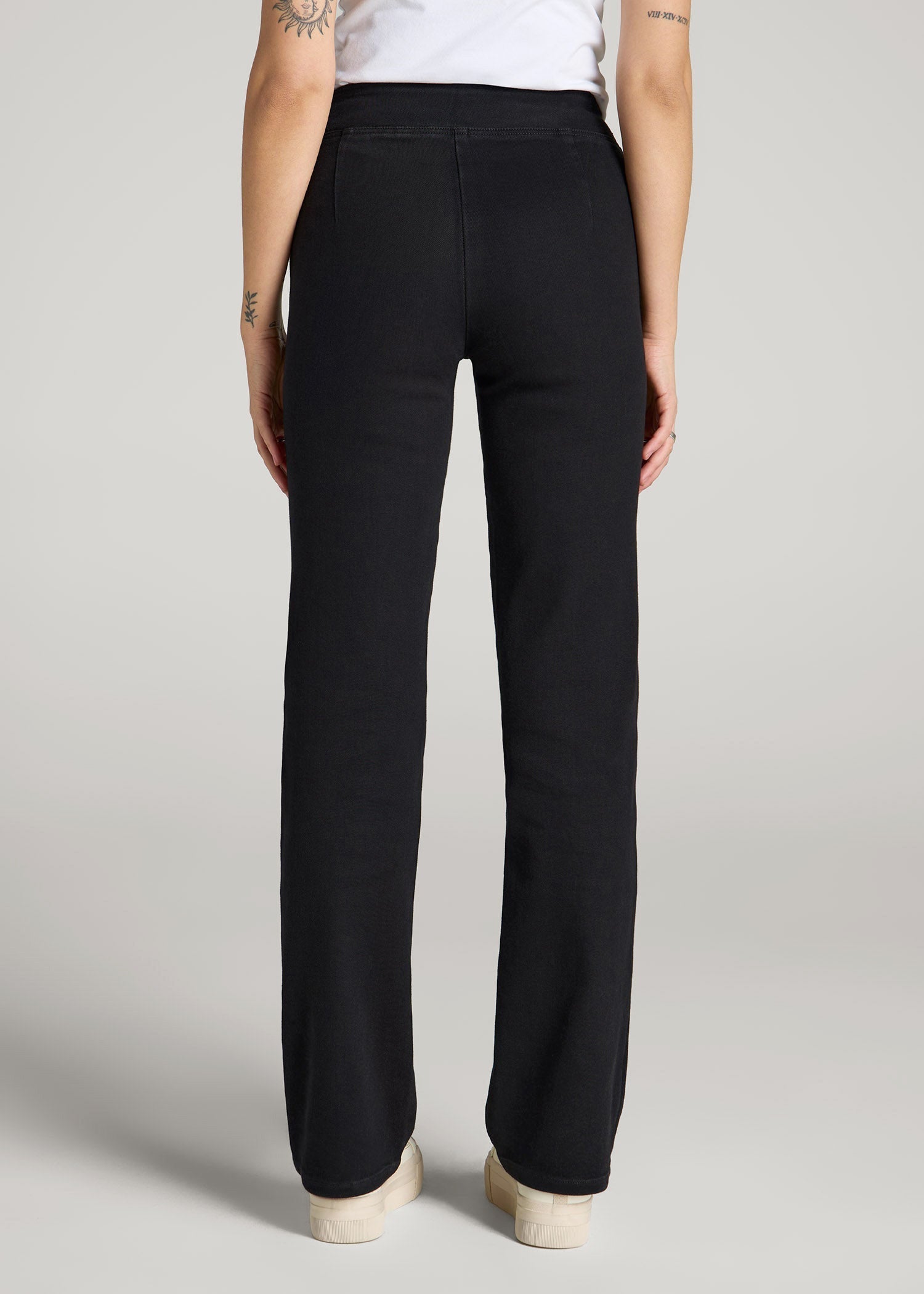 American Tall Women|Men Harper Pull-on Straight Leg Jeans for Tall Women in Washed Black