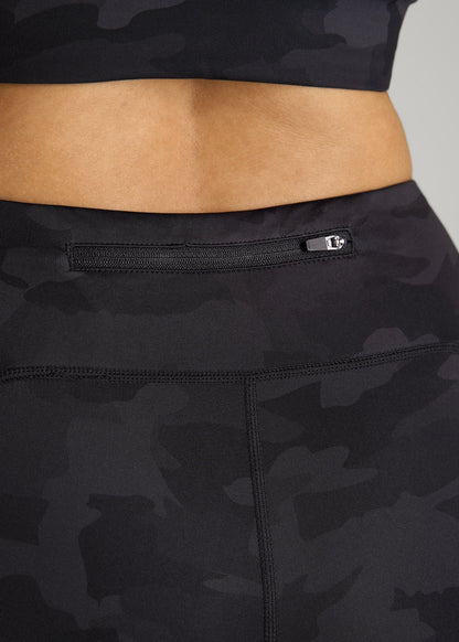 American Tall Women Women's Active Leggings with Pockets for Tall Women in Grey Camo