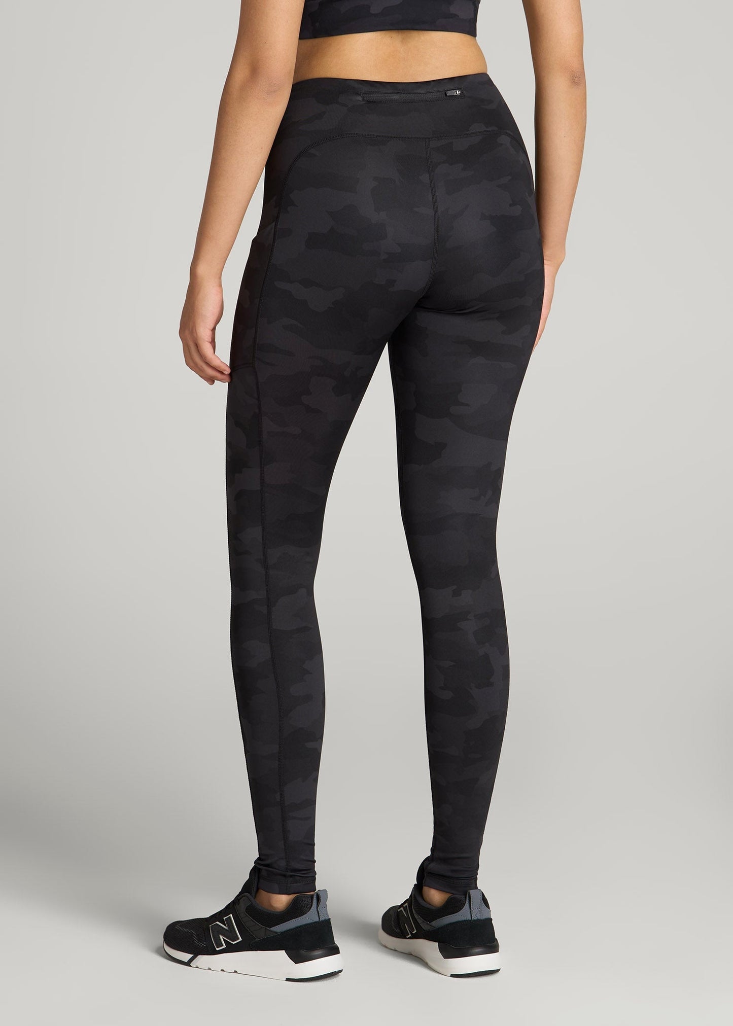 American Tall Women Women's Active Leggings with Pockets for Tall Women in Grey Camo