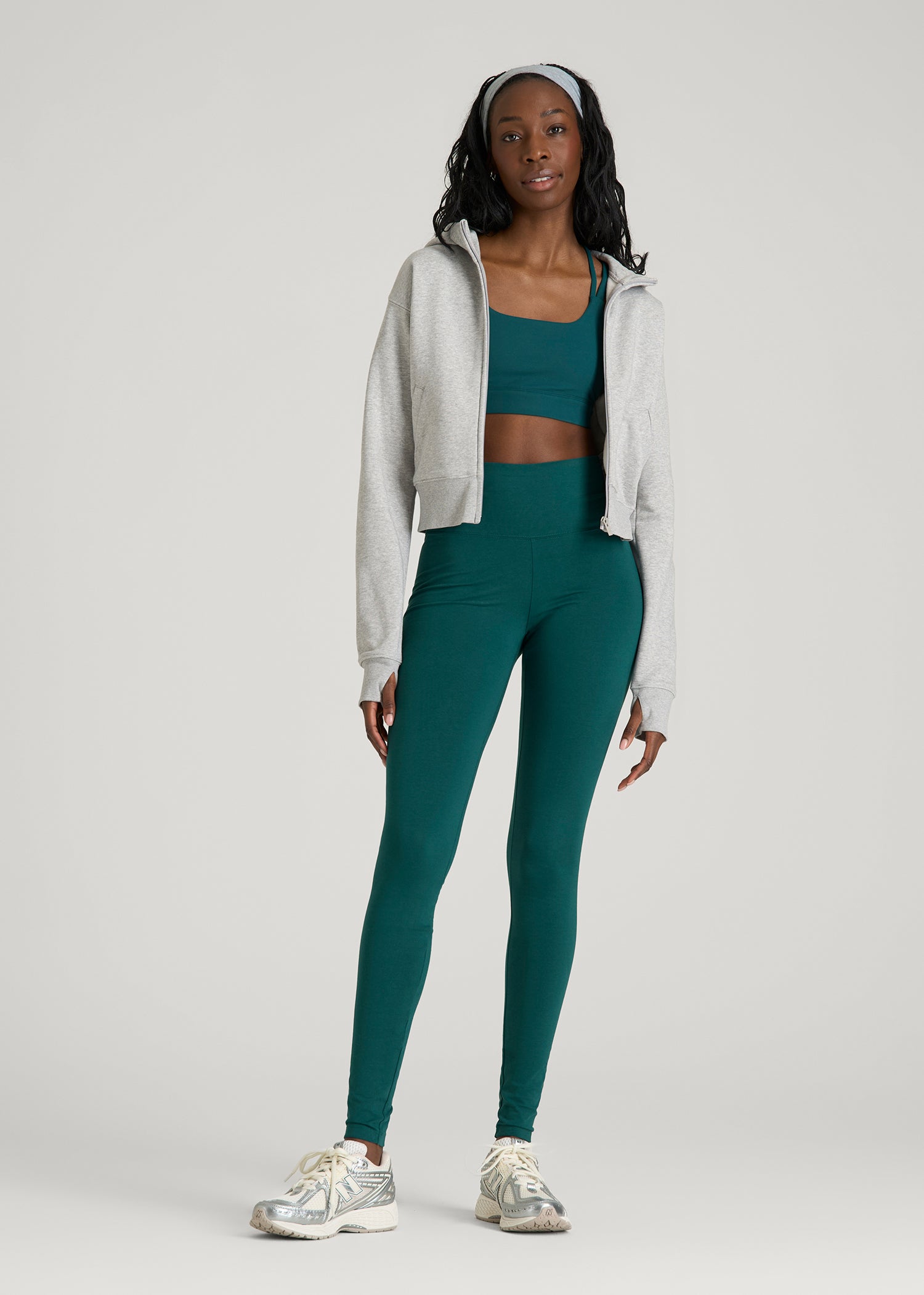 American Tall Women Cotton Leggings for Tall Women in Deep Teal