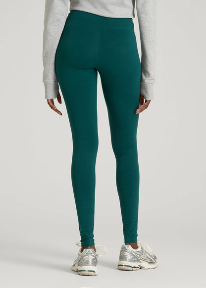 American Tall Women Cotton Leggings for Tall Women in Deep Teal