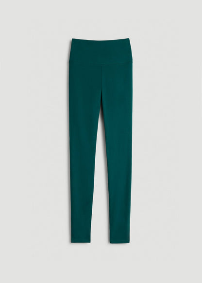 American Tall Women Cotton Leggings for Tall Women in Deep Teal