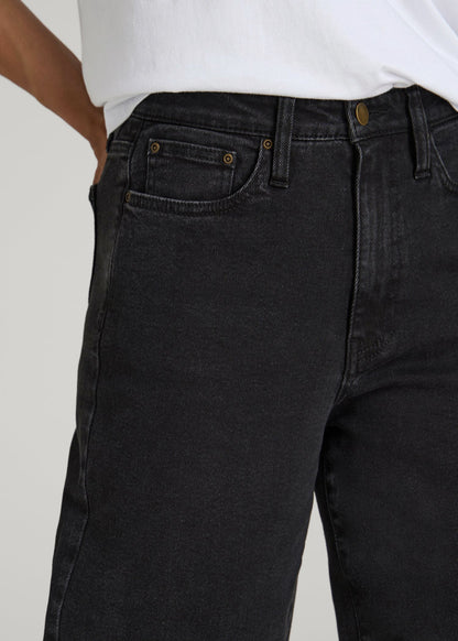 American Tall Women Stevie Wide Leg Jeans for Tall Women in Onyx Black Wash