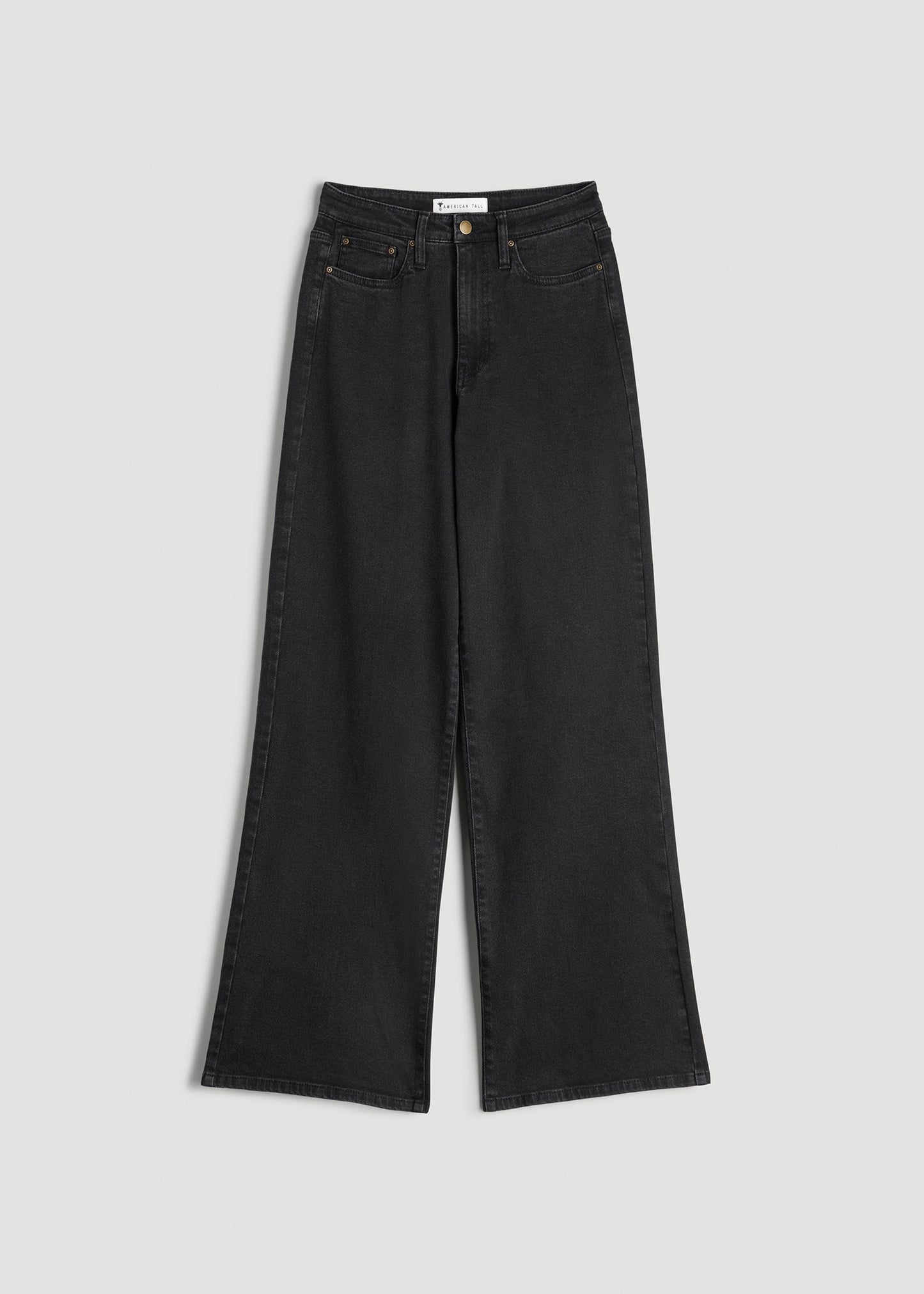 American Tall Women Stevie Wide Leg Jeans for Tall Women in Onyx Black Wash