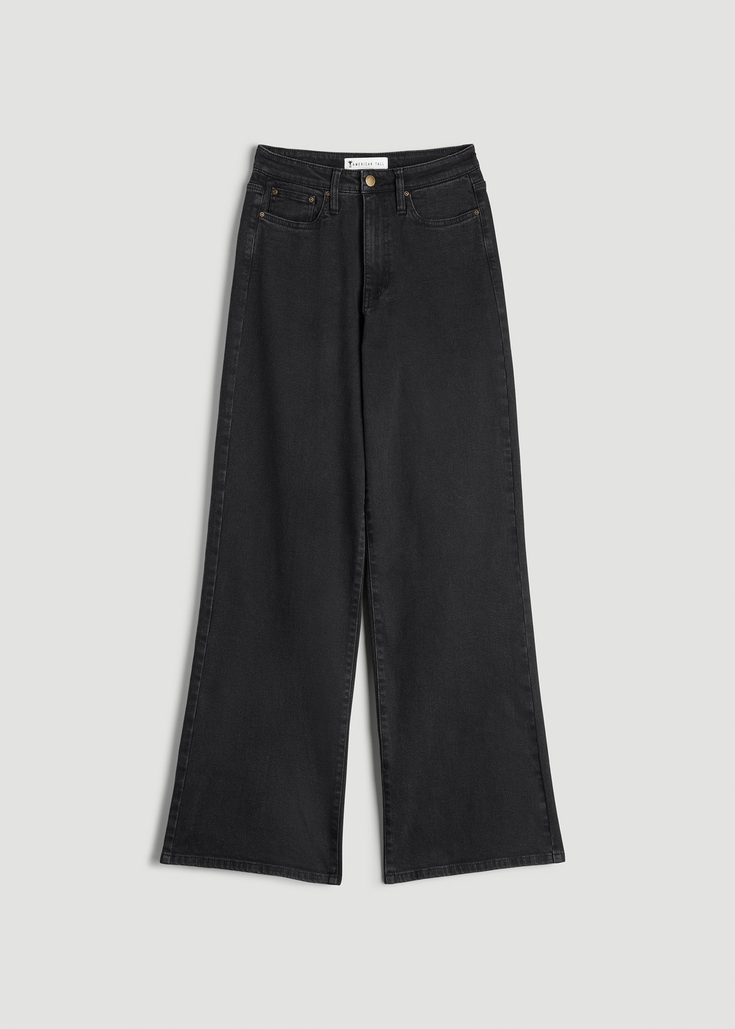 American Tall Women Stevie Wide Leg Jeans for Tall Women in Onyx Black Wash