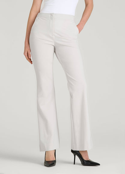 American Tall Women Freedom Flex Flare Dress Pants for Tall Women in White Sand