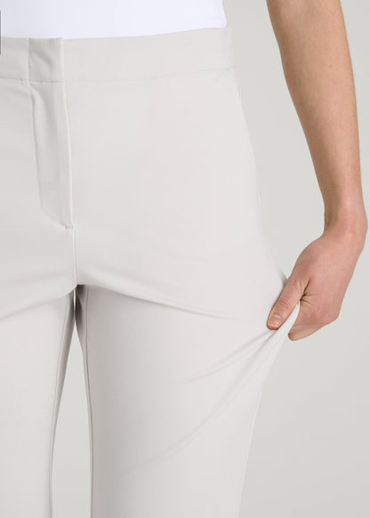 American Tall Women Freedom Flex Flare Dress Pants for Tall Women in White Sand