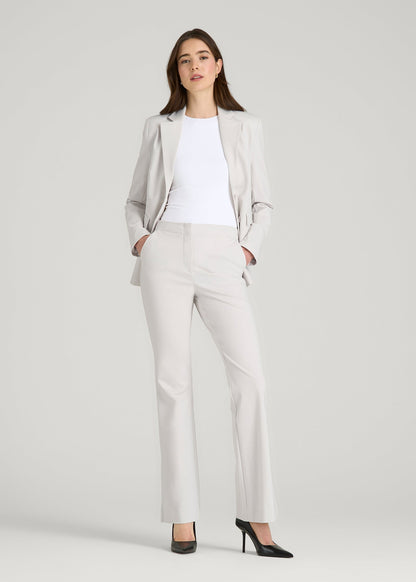 American Tall Women Freedom Flex Flare Dress Pants for Tall Women in White Sand