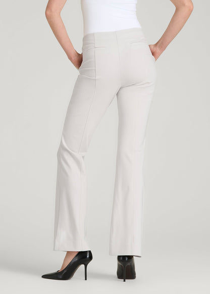 American Tall Women Freedom Flex Flare Dress Pants for Tall Women in White Sand
