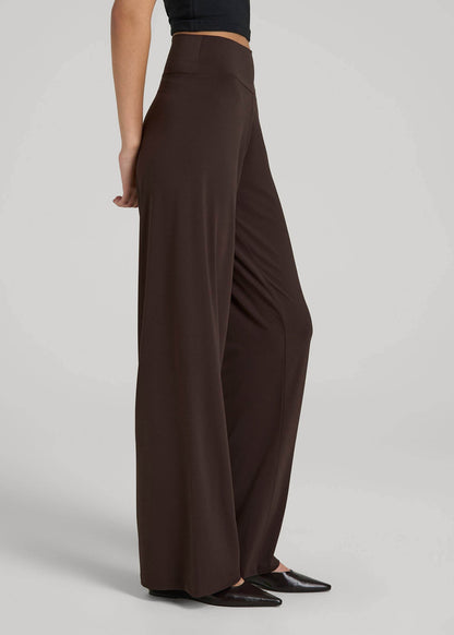 American Tall Women Pull-On Breezy Wide Leg Pants for Tall Women in Espresso