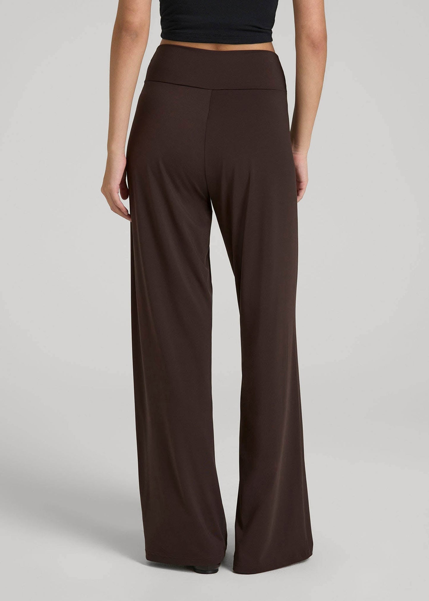 American Tall Women Pull-On Breezy Wide Leg Pants for Tall Women in Espresso