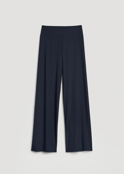 American Tall Women Pull-On Breezy Wide Leg Pants for Tall Women in Navy