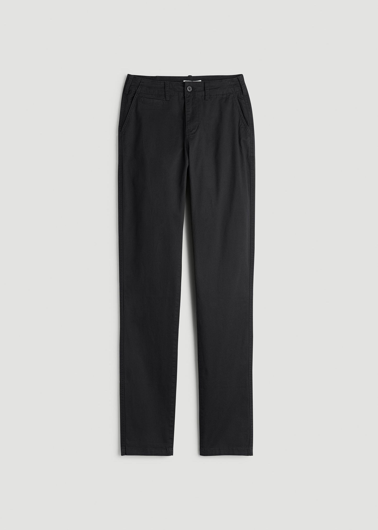 American Tall Women High Rise Tapered Chino Pants for Tall Women in Washed Black
