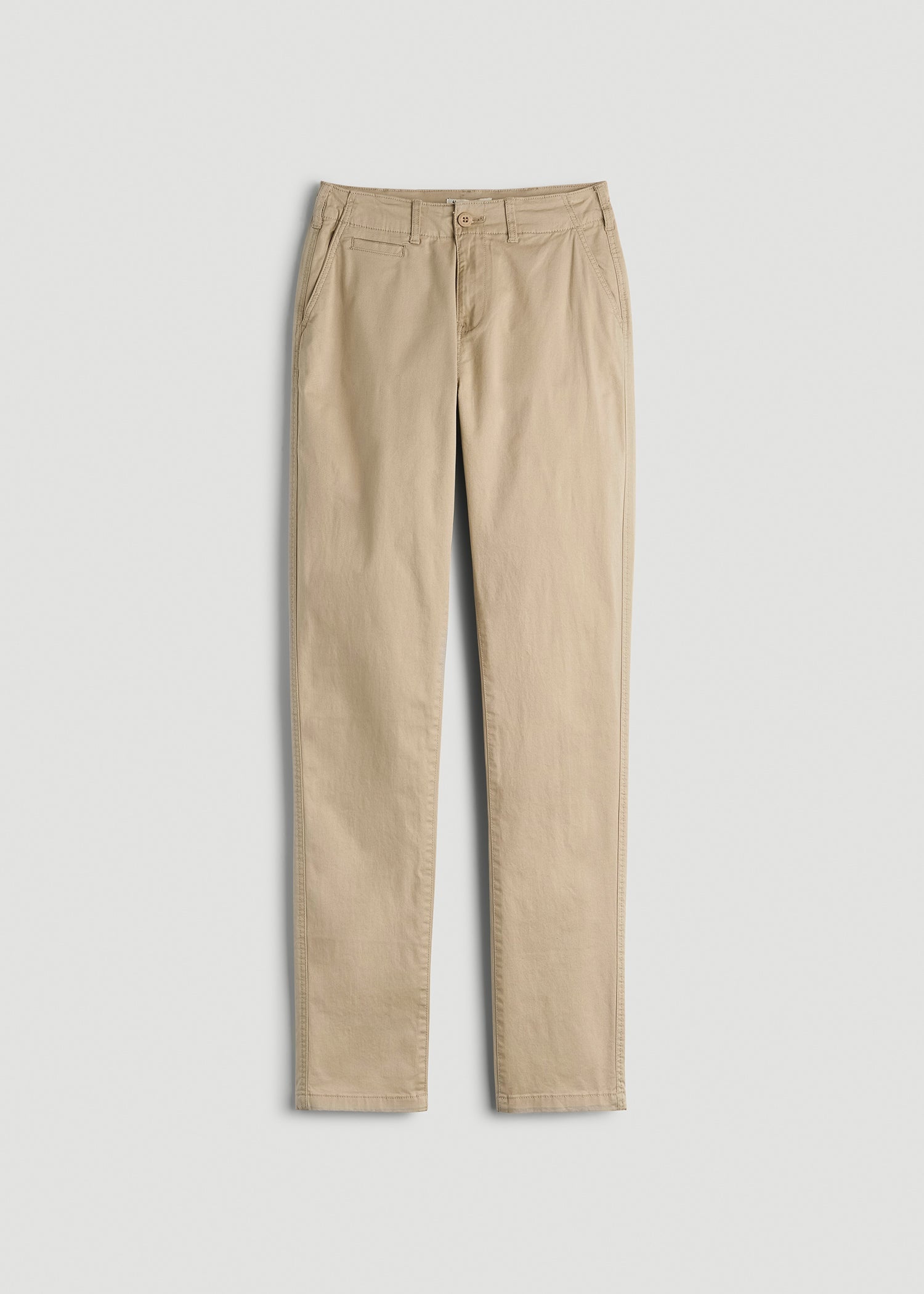 American Tall Women High Rise Tapered Chino Pants for Tall Women in Light Khaki