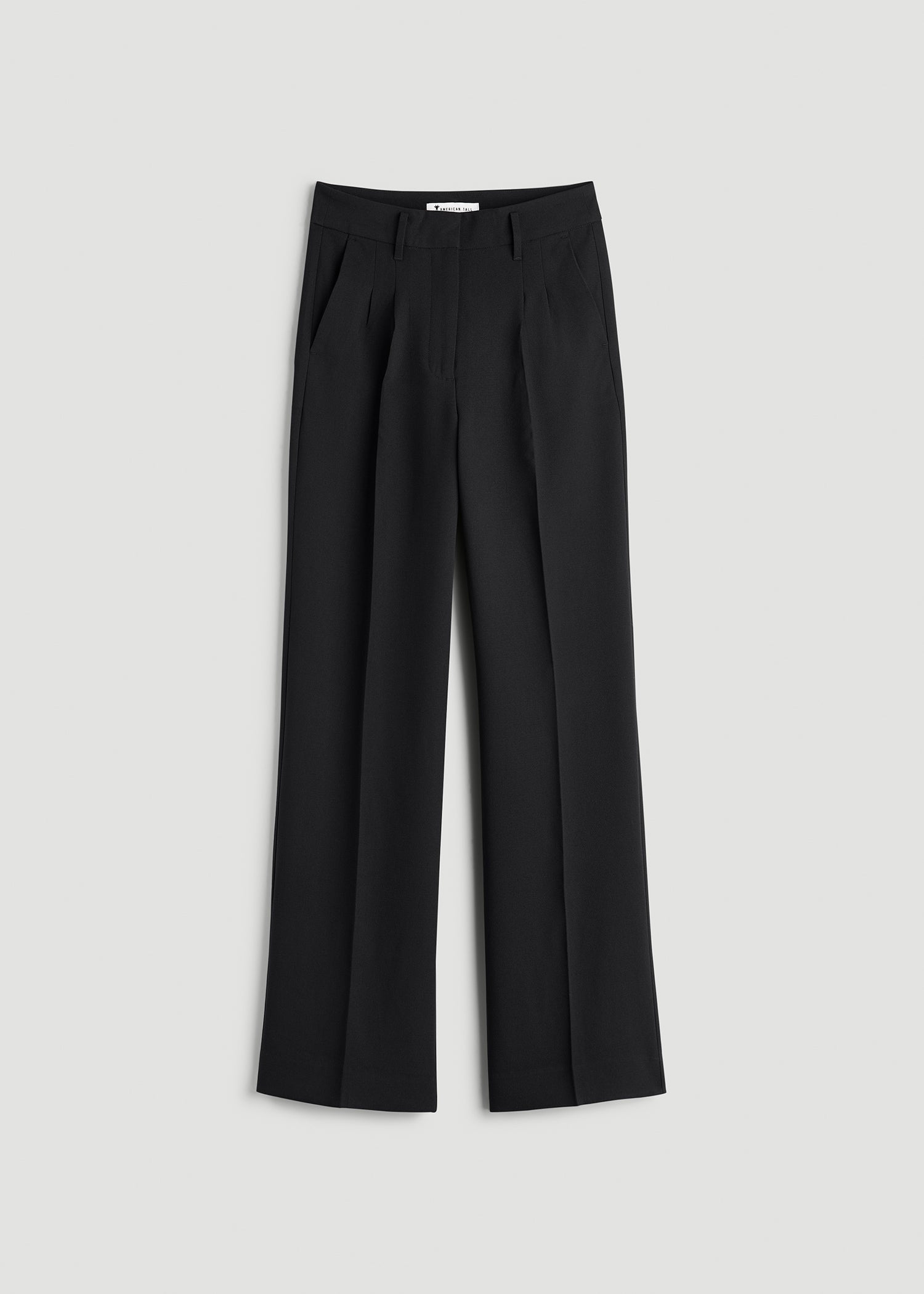 American Tall Women Pleated WIDE Leg Dress Pants for Tall Women in Black