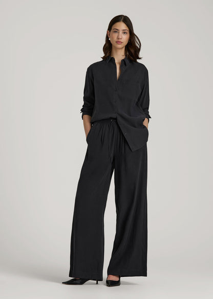American Tall Women Relaxed Pull-On Pants for Tall Women in Vintage Black