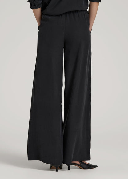 American Tall Women Relaxed Pull-On Pants for Tall Women in Vintage Black