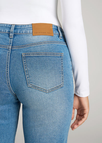 American Tall Women Harper High-Rise Straight Stretch Jeans for Tall Women in Colorado Blue