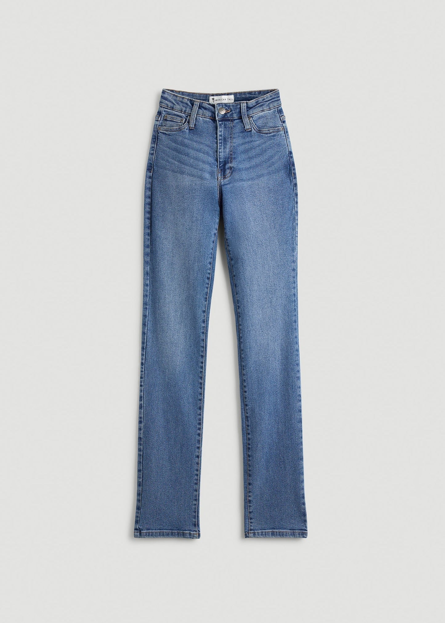 American Tall Women Harper High-Rise Straight Stretch Jeans for Tall Women in Colorado Blue