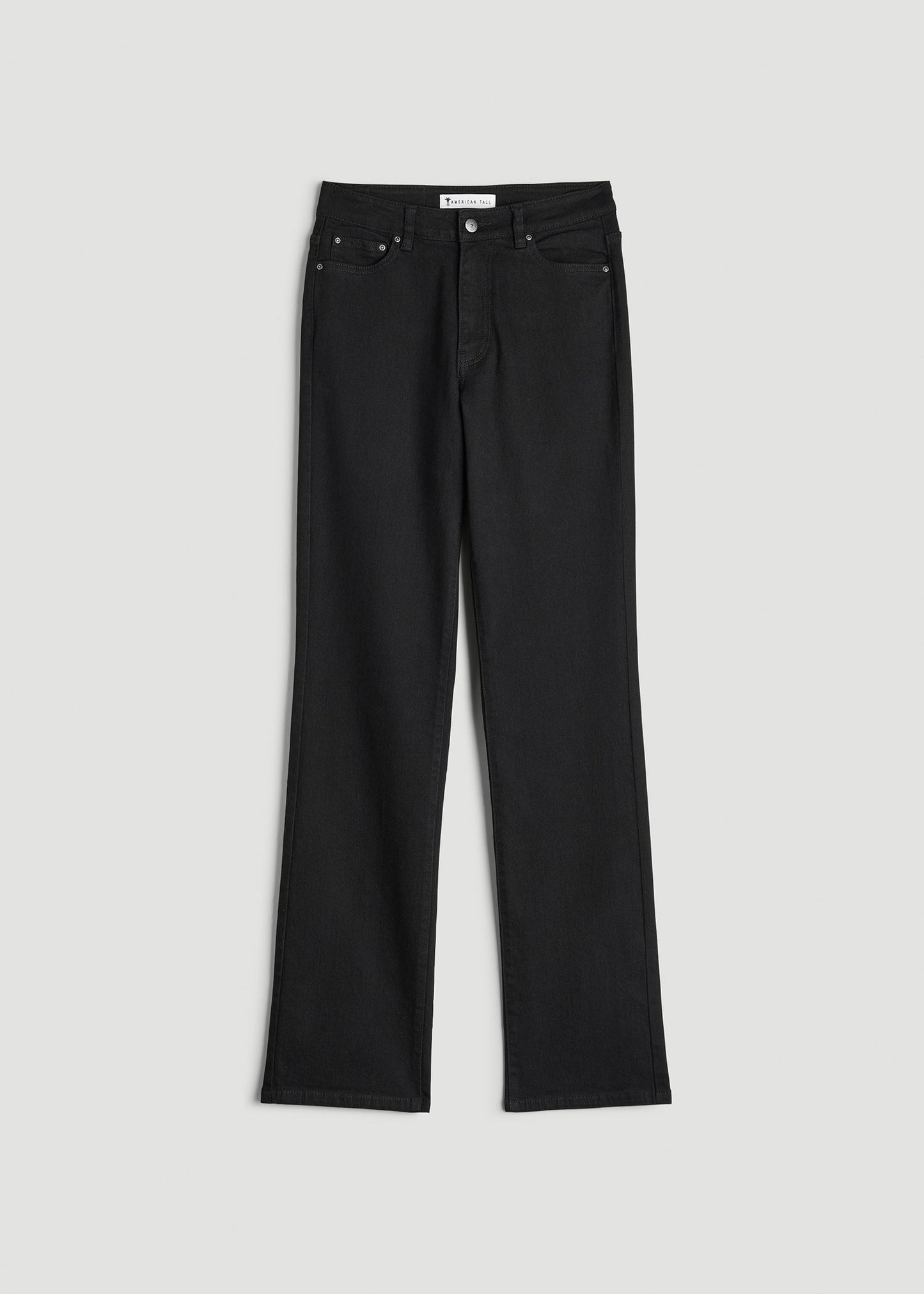 American Tall Women Harper High-Rise Straight Stretch Jeans for Tall Women in Black
