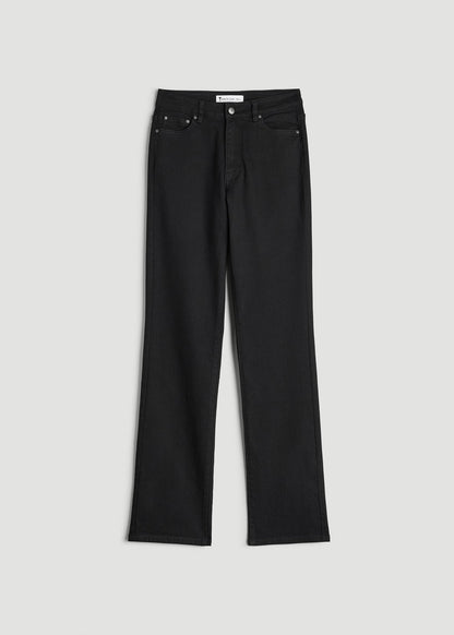 American Tall Women Harper High-Rise Straight Stretch Jeans for Tall Women in Black