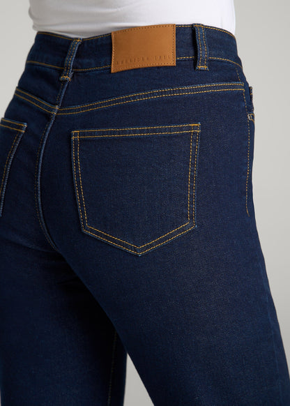American Tall Women Harper High-Rise Straight Stretch Jeans for Tall Women in Ink Blue