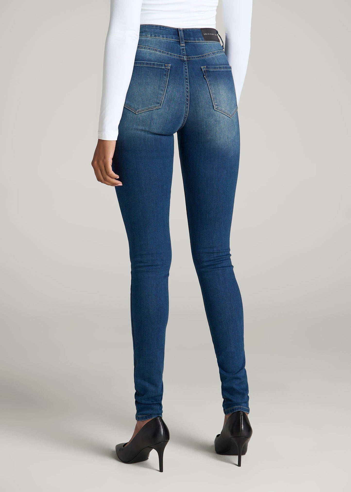 American Tall Women Georgia High-Rise Skinny Jeans for Tall Women in Classic Blue