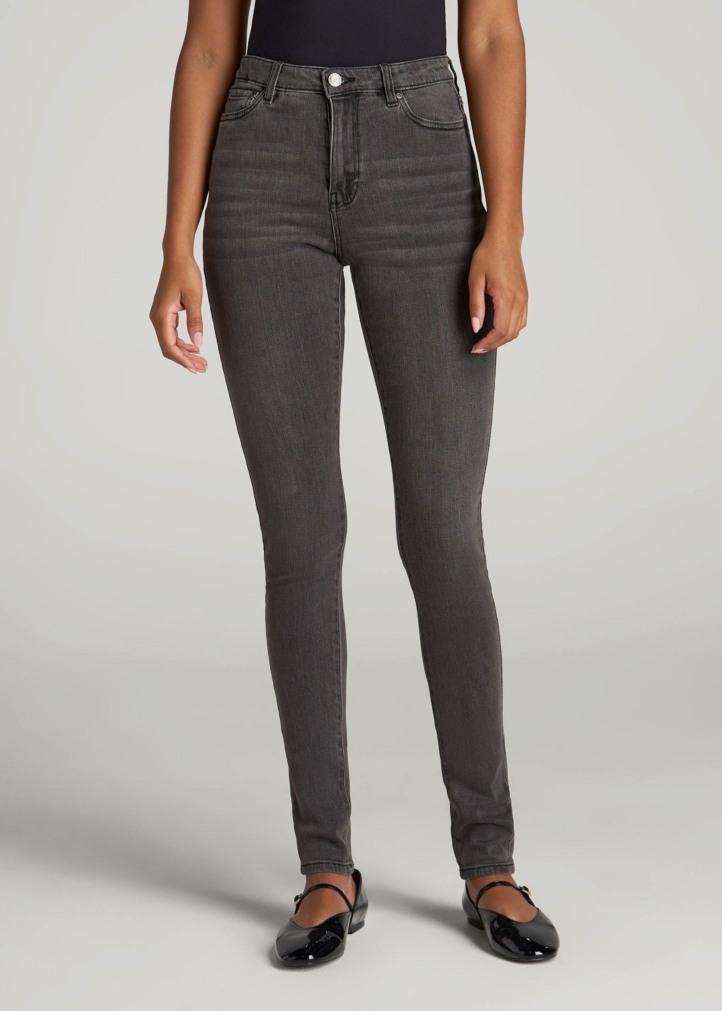American Tall Women Georgia High-Rise Skinny Jeans for Tall Women in True Grit Grey