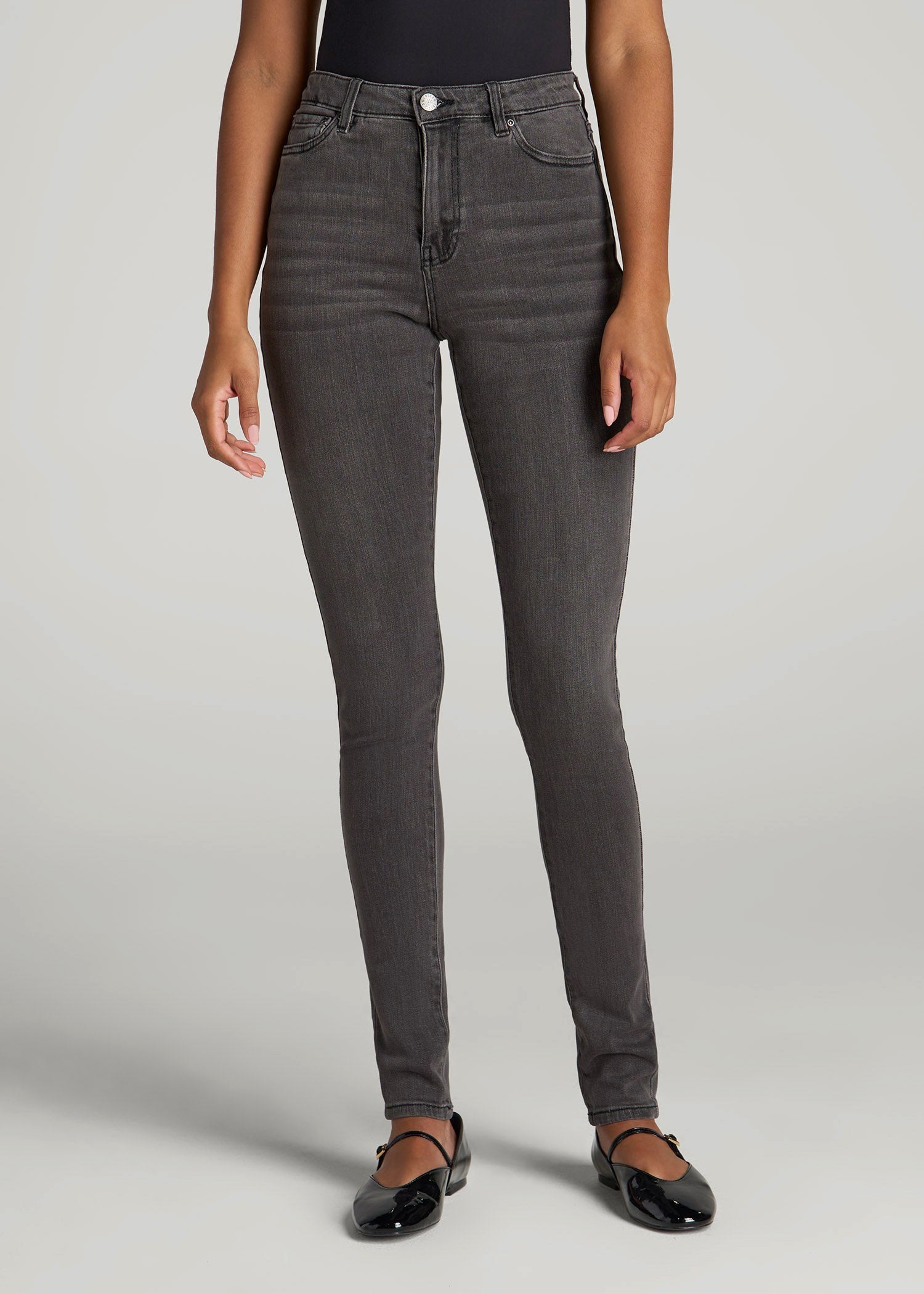 American Tall Women Georgia High-Rise Skinny Jeans for Tall Women in True Grit Grey