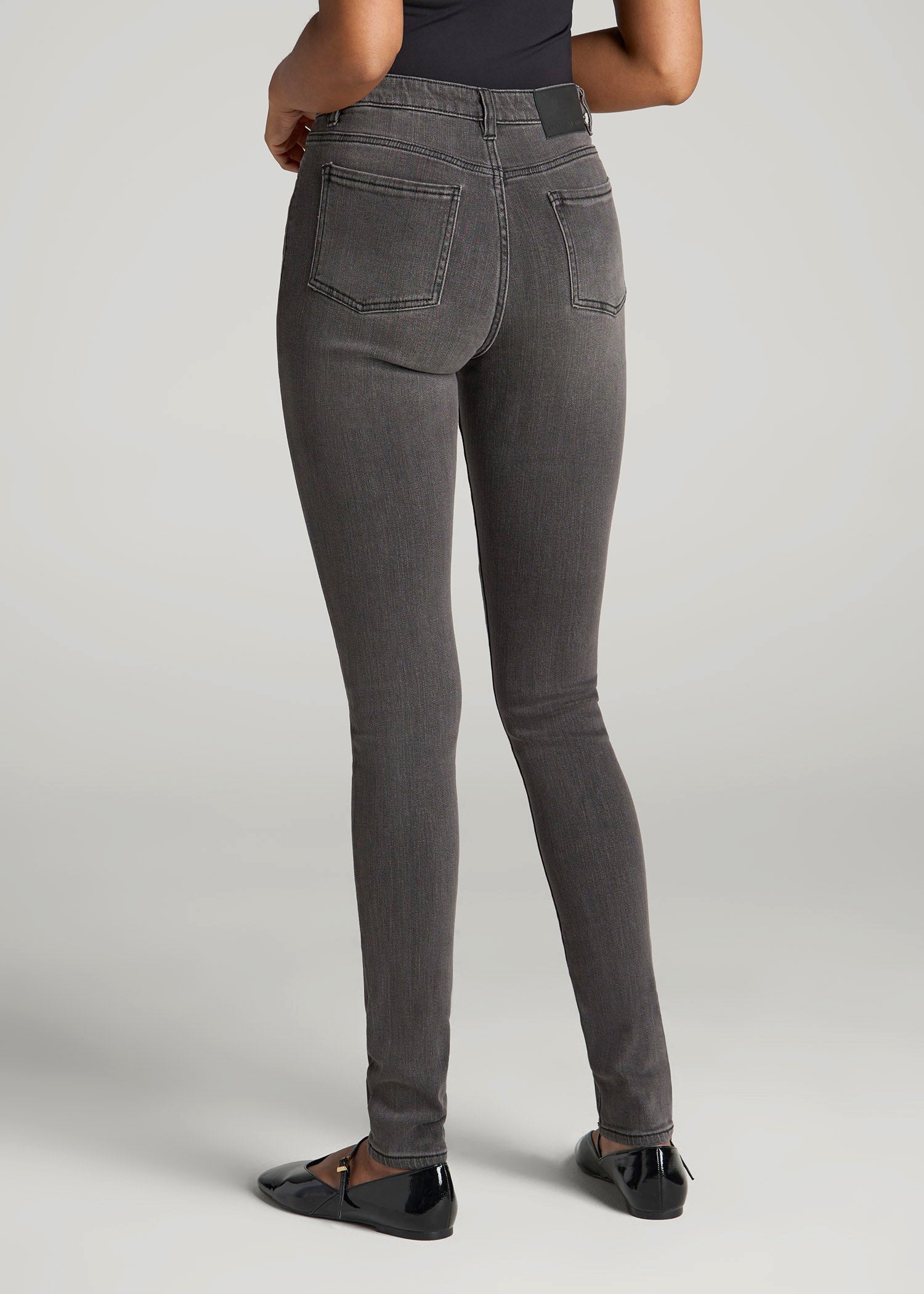 American Tall Women Georgia High-Rise Skinny Jeans for Tall Women in True Grit Grey
