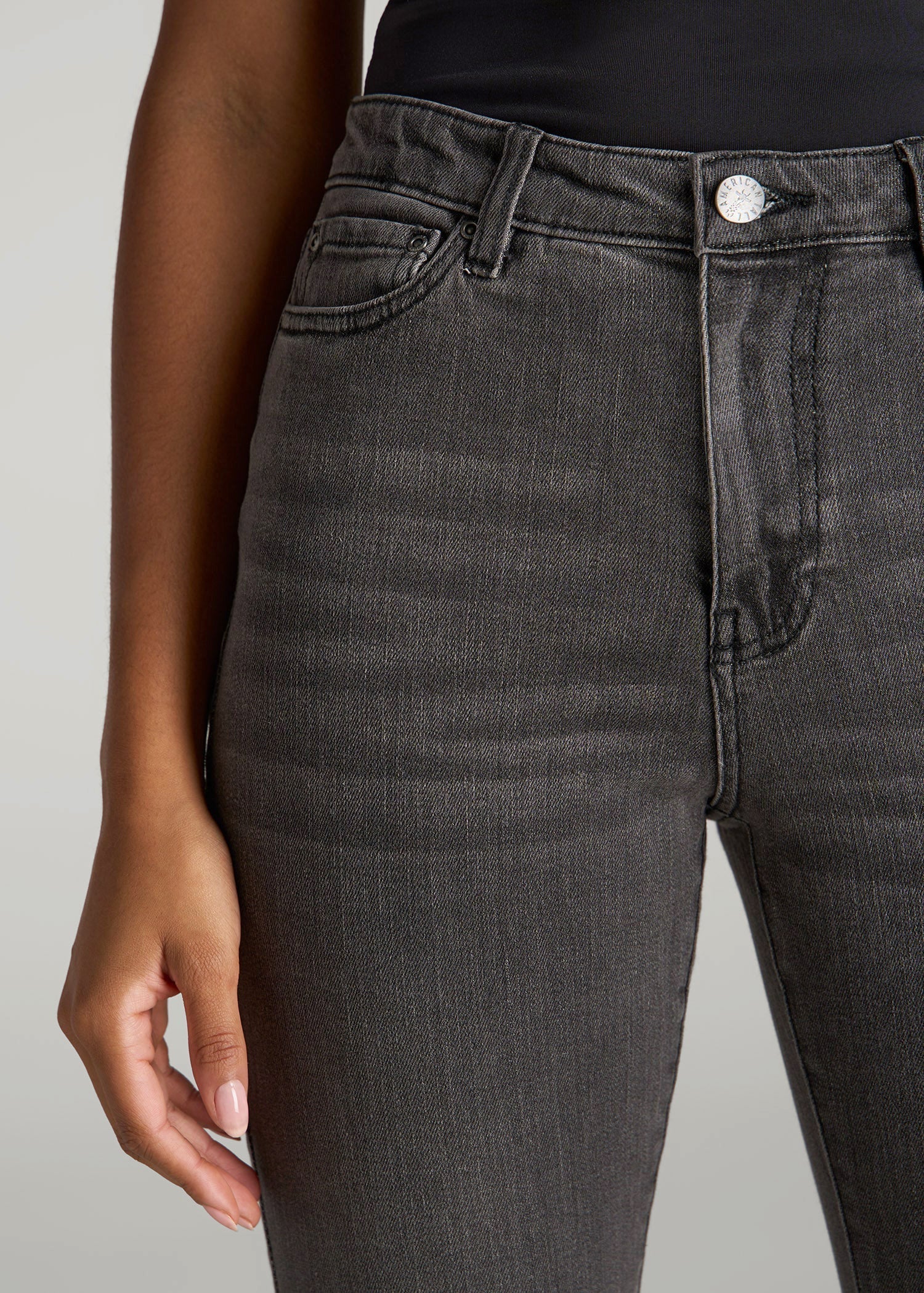 American Tall Women Georgia High-Rise Skinny Jeans for Tall Women in True Grit Grey