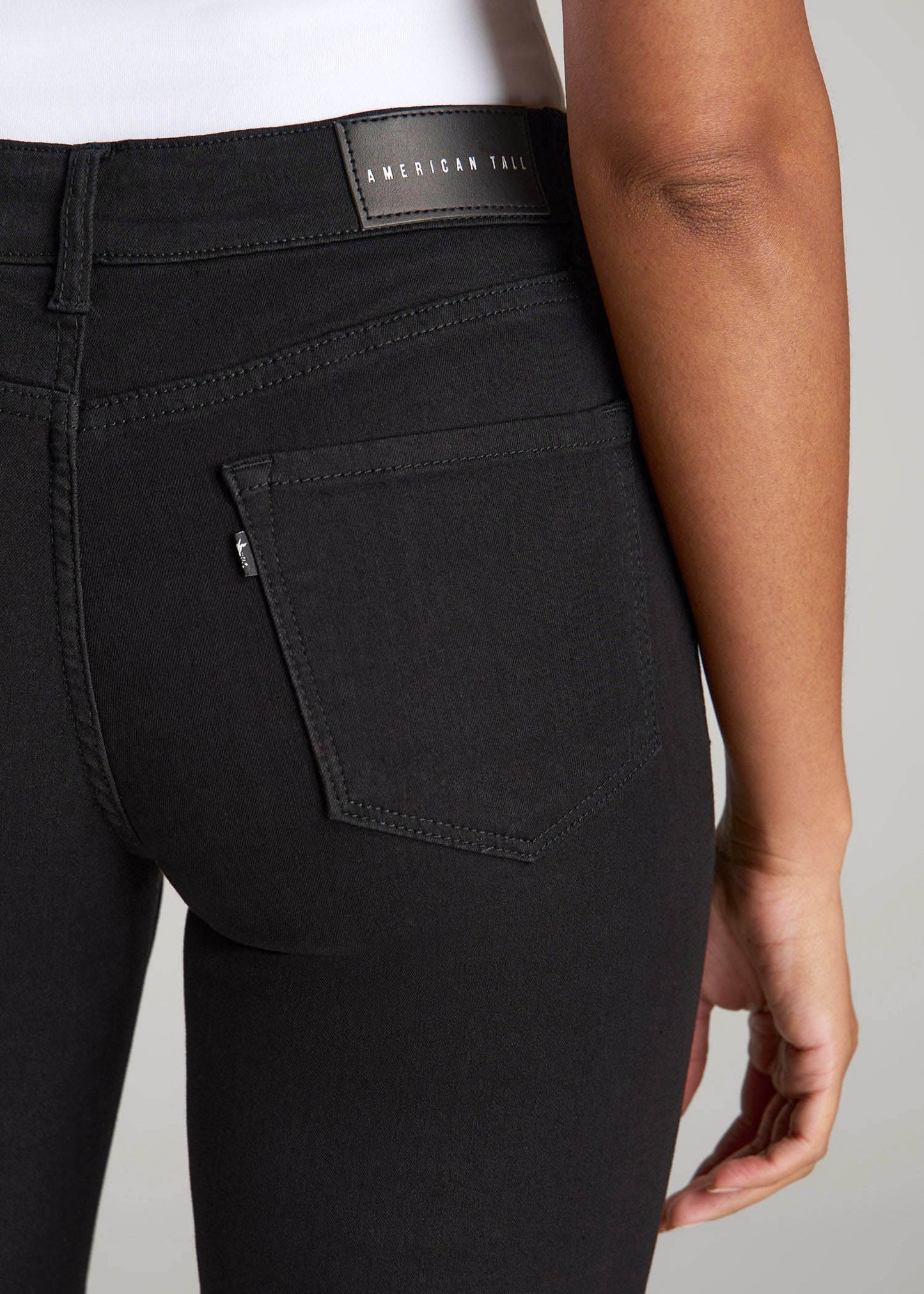 American Tall Women Sarah Mid-Rise Skinny Jeans for Tall Women in Black