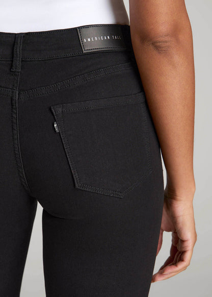 American Tall Women Sarah Mid-Rise Skinny Jeans for Tall Women in Black