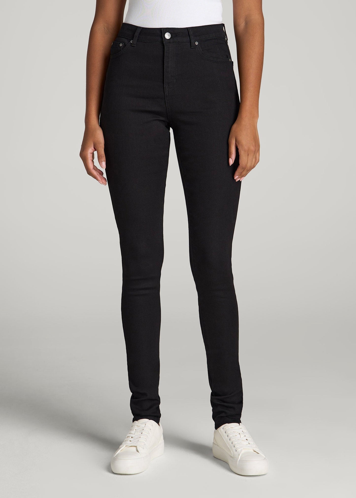 American Tall Women Georgia High-Rise Skinny Jeans for Tall Women in Black