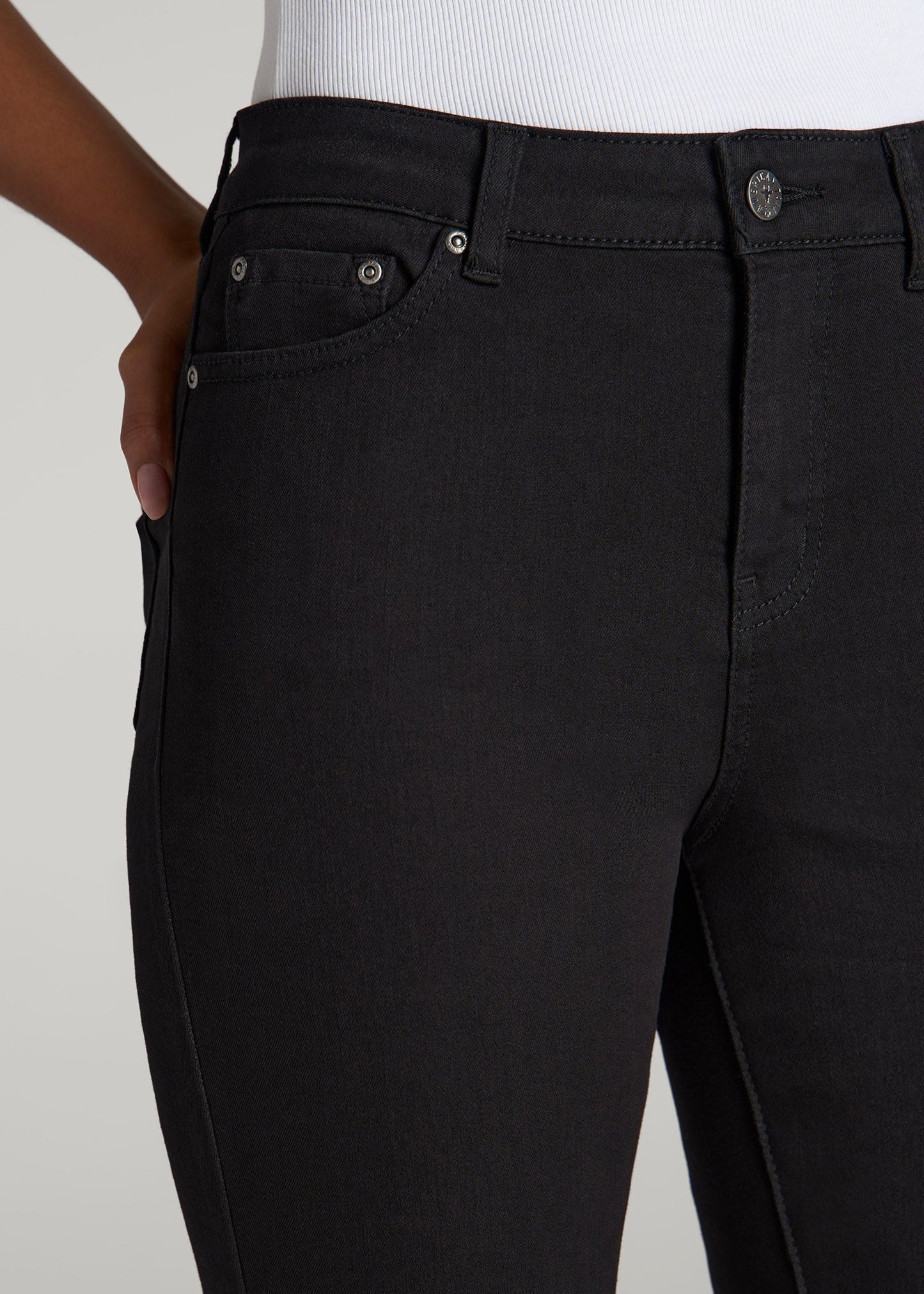 American Tall Women Georgia High-Rise Skinny Jeans for Tall Women in Black