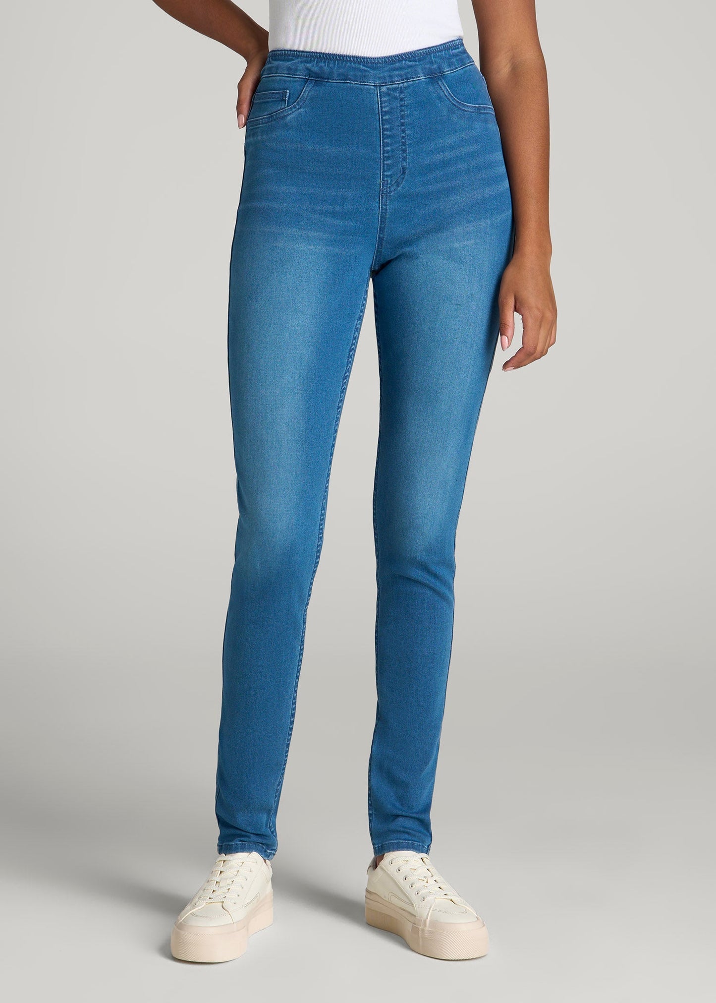 American Tall Women Jeggings for Tall Women in Classic Mid Blue