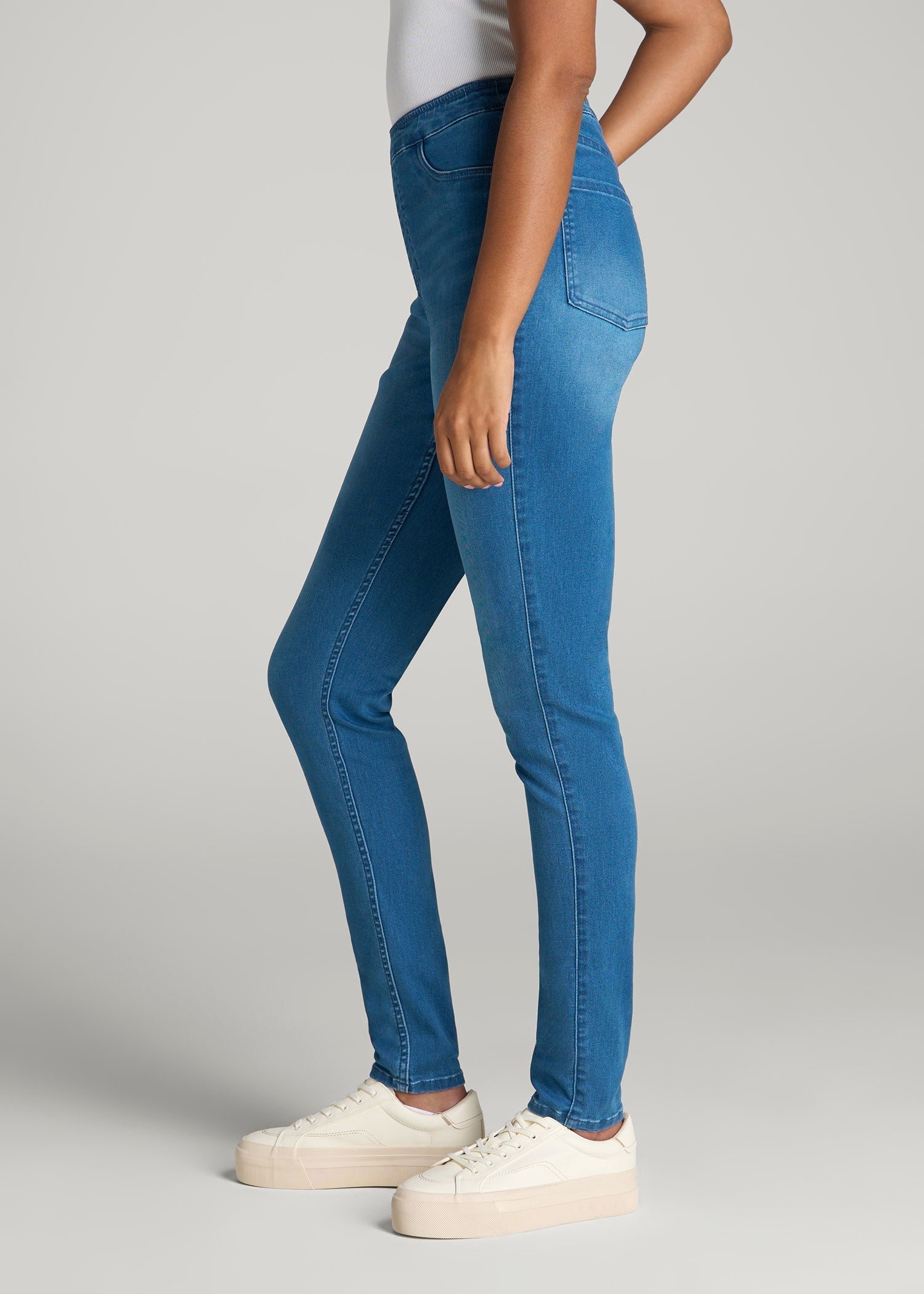 American Tall Women Jeggings for Tall Women in Classic Mid Blue