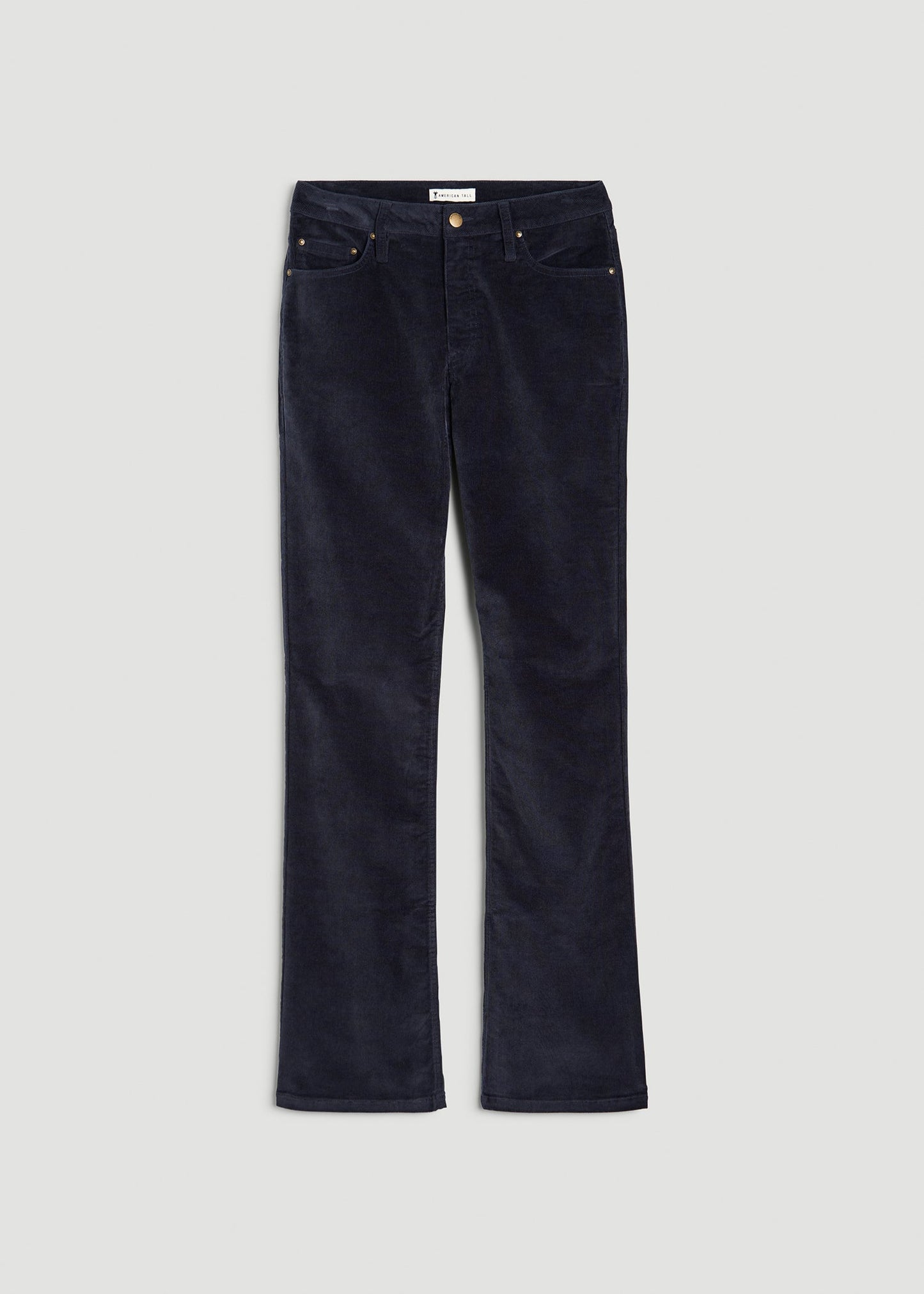 American Tall Women Mid-Rise Mini Bootcut Corduroy Pants for Tall Women in Patriot Blue