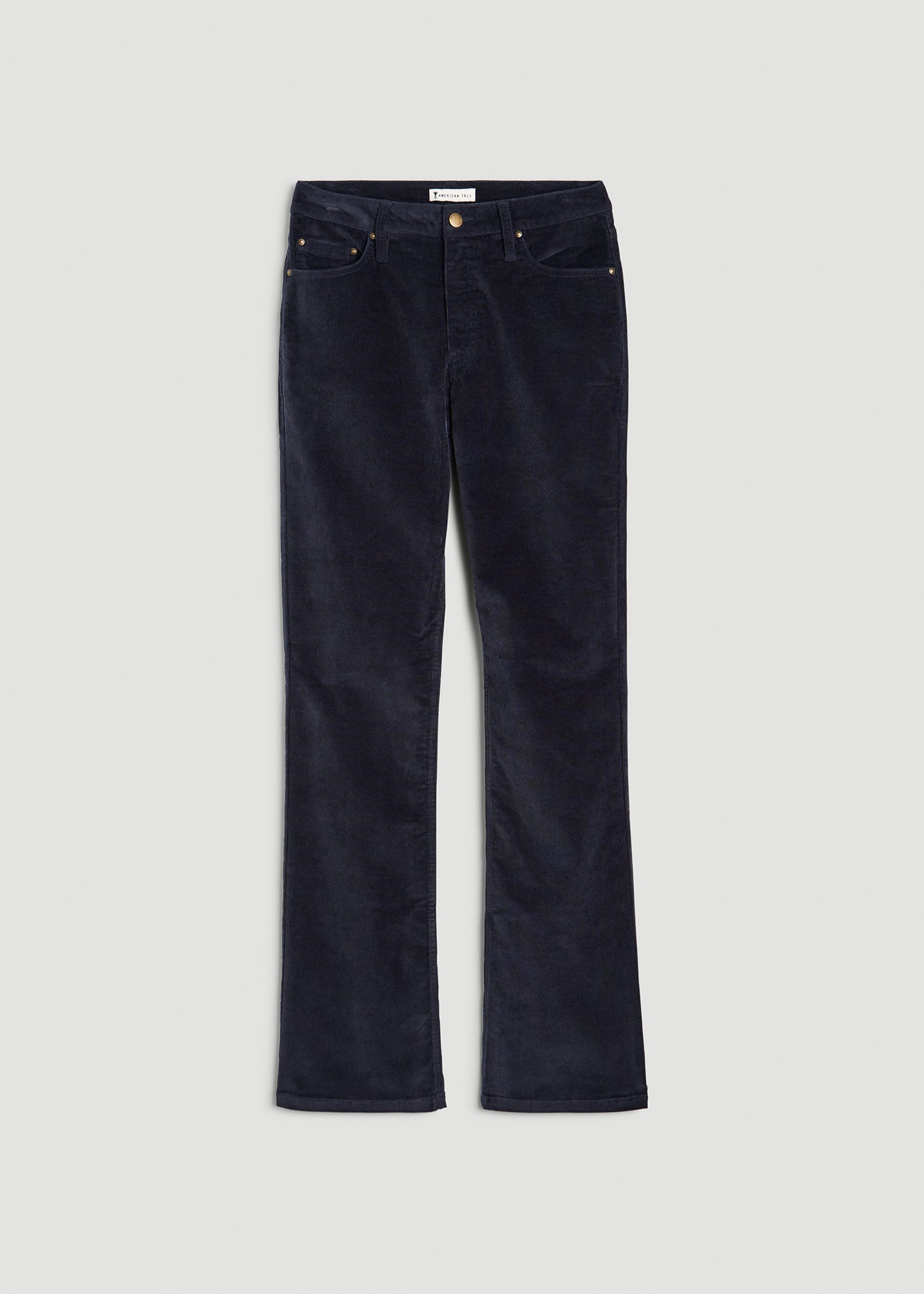 American Tall Women Mid-Rise Mini Bootcut Corduroy Pants for Tall Women in Patriot Blue