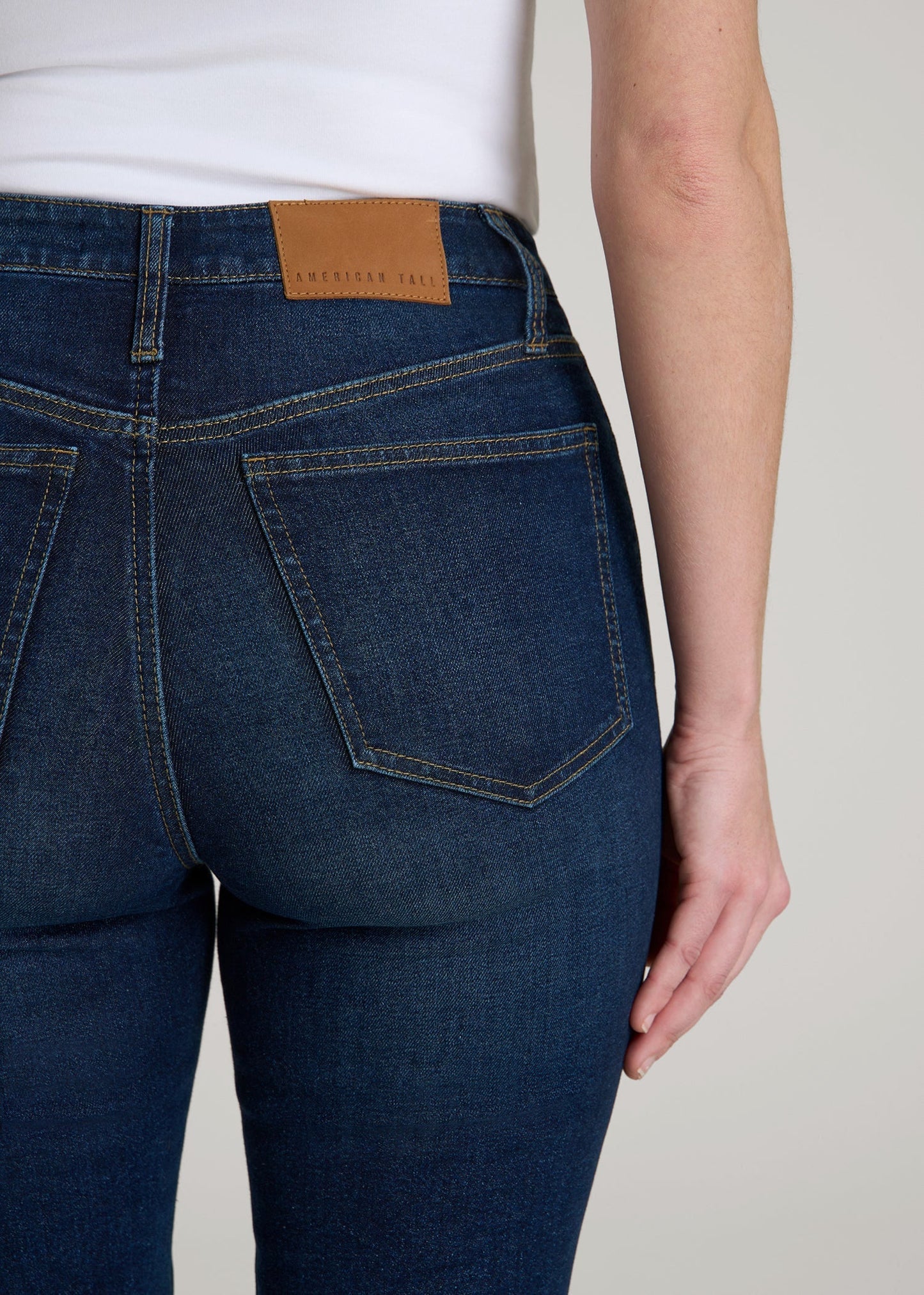 American Tall Women Chloe High Rise Flare Jeans for Tall Women in Indigo Dusk