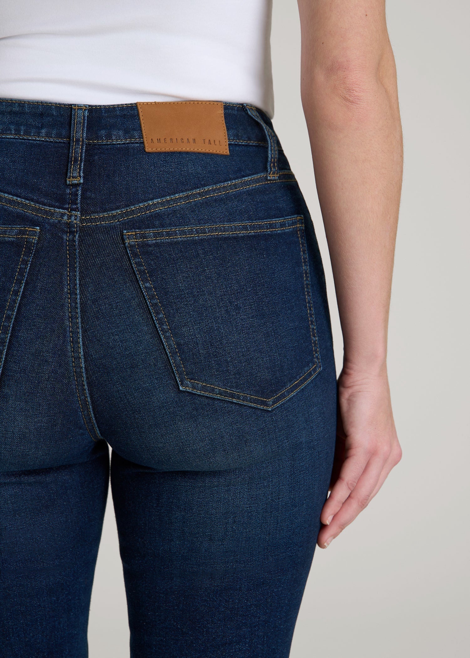 American Tall Women Chloe High Rise Flare Jeans for Tall Women in Indigo Dusk