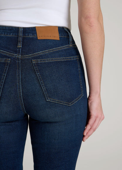 American Tall Women Chloe High Rise Flare Jeans for Tall Women in Indigo Dusk