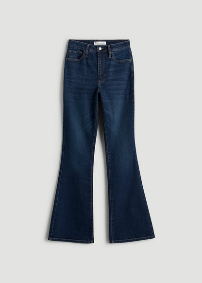 American Tall Women Chloe High Rise Flare Jeans for Tall Women in Indigo Dusk