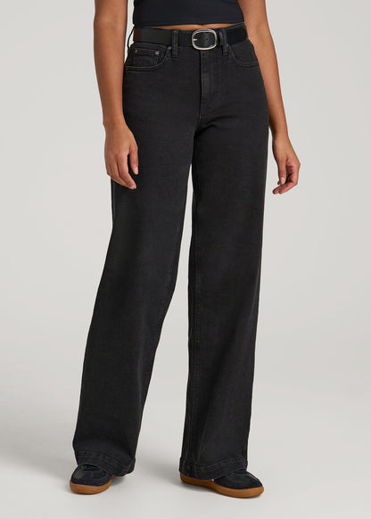 American Tall Women Luna High-Rise Wide-Leg Jeans for Tall Women in Onyx Black Wash