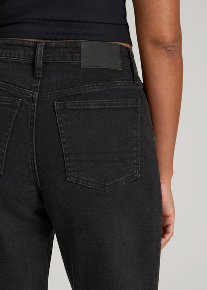 American Tall Women Luna High-Rise Wide-Leg Jeans for Tall Women in Onyx Black Wash